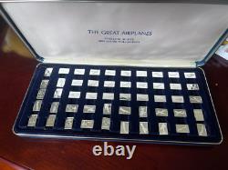 1978 Franklin Mint Great Airplanes Sterling Silver Miniature Collection w Case