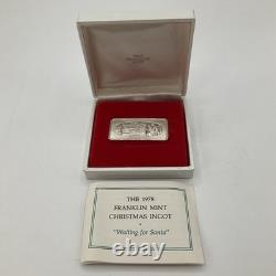 1978 Franklin Mint Waiting For Santa 500 Grains Sterling Silver Ingnot Bar