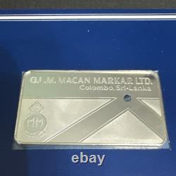 1978 OLM Macan Markar Ltd Colombo Sri-Lanka Franklin Mint Sterling Silver Bar 1978 OLM Macan Markar Ltd Colombo Sri-Lanka Franklin Mint Sterling Silver Bar