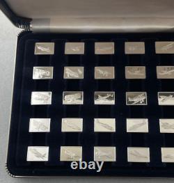 1978 The Great Airplanes 50 Sterling Silver Ingots 2g Miniatures Franklin Mint