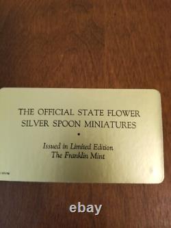 1978 Vintage Franklin Mint 50 STATE FLOWER Sterling Silver Mini Spoons