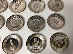 1979 FRANKLIN MINT'Flower Mini-Plates' Lot of 25 9.25 oz. Sterling Silver