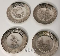 1979 FRANKLIN MINT'Flower Mini-Plates' Lot of 25 9.25 oz. Sterling Silver