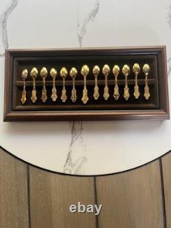 1979 Franklin Mint Apostles Spoons Miniatures 24 K Gold On Sterling Silver Rare