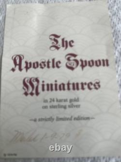 1979 Franklin Mint Apostles Spoons Miniatures 24 K Gold On Sterling Silver Rare