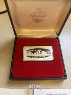 1979 Franklin Mint Christmas Ingot Sterling Silver 1000 Grains 2Oz North Star
