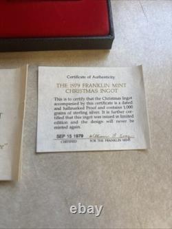 1979 Franklin Mint Christmas Ingot Sterling Silver 1000 Grains 2Oz North Star