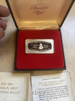 1979 Franklin Mint Christmas Ingot Sterling Silver 1000 Grains 2Oz North Star