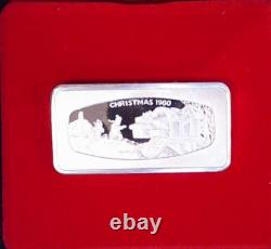 1980 Franklin Mint. 925 Sterling 1000 grains Ingot Christmas