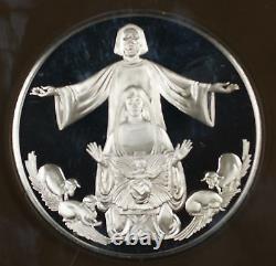 1980 The Holy Family. 925 Sterling Silver Proof Franklin Mint Holiday Medal