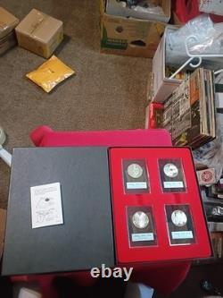 1981 Franklin Mint Holiday 4 Different Medal Set Sterling Silver Proof Certs