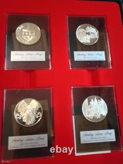 1981 Franklin Mint Holiday 4 Different Medal Set Sterling Silver Proof Certs