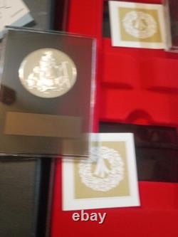 1981 Franklin Mint Holiday 4 Different Medal Set Sterling Silver Proof Certs