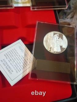 1981 Franklin Mint Holiday 4 Different Medal Set Sterling Silver Proof Certs