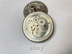 1982 Franklin Mint Huntsman Pocket Watch Swiss Hunting Scene Sterling Silver 925
