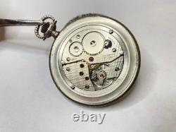 1982 Franklin Mint Huntsman Pocket Watch Swiss Hunting Scene Sterling Silver 925