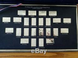 1984 STERLING SILVER U. S. OLYMPIC POSTAGE STAMP SET OF 24 INGOTS bars Franklin