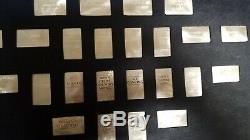 1984 STERLING SILVER U. S. OLYMPIC POSTAGE STAMP SET OF 24 INGOTS bars Franklin