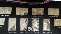 1984 STERLING SILVER U. S. OLYMPIC POSTAGE STAMP SET OF 24 INGOTS bars Franklin