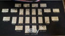 1984 STERLING SILVER U. S. OLYMPIC POSTAGE STAMP SET OF 24 INGOTS bars Franklin