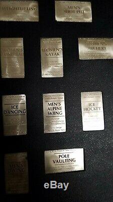 1984 STERLING SILVER U. S. OLYMPIC POSTAGE STAMP SET OF 24 INGOTS bars Franklin