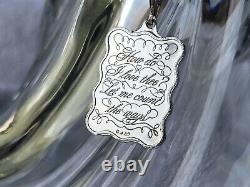 1985 FRANKLIN MINT Sterling Silver ETCHED Pendant and Substantial Sterling Chain