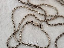 1985 FRANKLIN MINT Sterling Silver ETCHED Pendant and Substantial Sterling Chain