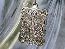 1985 FRANKLIN MINT Sterling Silver ETCHED Pendant and Substantial Sterling Chain