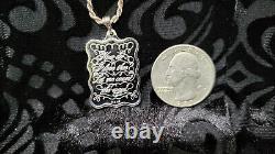 1985 FRANKLIN MINT Sterling Silver ETCHED Pendant and Substantial Sterling Chain
