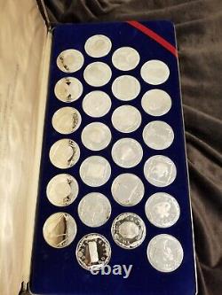 1985 Franklin Mint The Treasure Coins of the Caribbean Proof Set of 25 Sterling