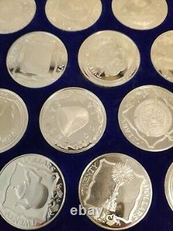 1985 Franklin Mint The Treasure Coins of the Caribbean Proof Set of 25 Sterling