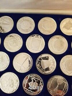 1985 Franklin Mint The Treasure Coins of the Caribbean Proof Set of 25 Sterling