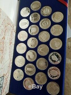 1985 Franklin Mint Treasure Coins Of The Caribbean 25 Sterling Silver Coin Set