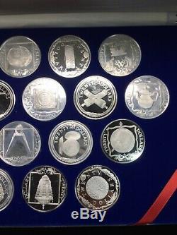 1985 Franklin Mint Treasure Coins Of The Caribbean 25-coin Set Sterling Silver