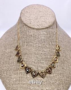 1985 Sterling 24K Gold Vermeil Year of Love Gemstone Hearts Necklace COA Jewelry