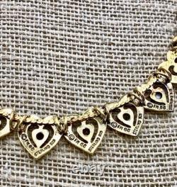 1985 Sterling 24K Gold Vermeil Year of Love Gemstone Hearts Necklace COA Jewelry