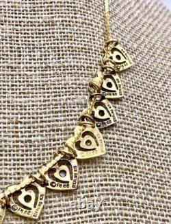 1985 Sterling 24K Gold Vermeil Year of Love Gemstone Hearts Necklace COA Jewelry