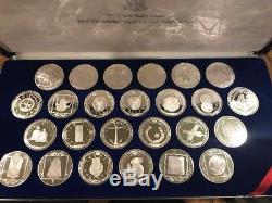 1985 Treasure Coins Of The Caribbean Sterling Silver 25 Coin Set Franklin Mint