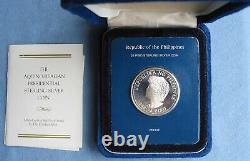 1986 Philippines 25 Piso Aquino-Reagan Presidential Sterling Silver Coin Proof