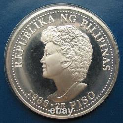 1986 Philippines 25 Piso Aquino-Reagan Presidential Sterling Silver Coin Proof