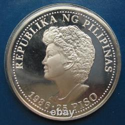 1986 Philippines 25 Piso Aquino-Reagan Presidential Sterling Silver Coin Proof