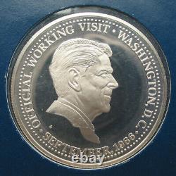 1986 Philippines 25 Piso Aquino-Reagan Presidential Sterling Silver Coin Proof