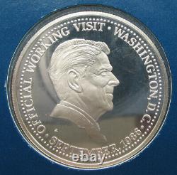 1986 Philippines 25 Piso Aquino-Reagan Presidential Sterling Silver Coin Proof