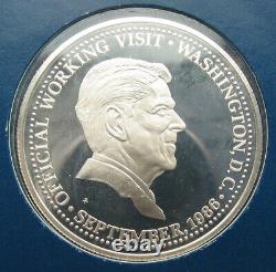 1986 Philippines 25 Piso Aquino-Reagan Presidential Sterling Silver Coin Proof