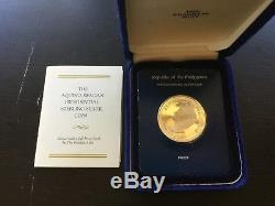 1986 Sterling Silver 25 Piso Proof Philippines with BOX & COA RARE Franklin Mint