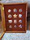 1987 Franklin Mint Collectable Badge Sets With 20x16 Wood And Glass Storage Case