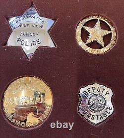 1987 Franklin Mint Great Western Lawmen Badges 925 Sterling Silver Set Of 24