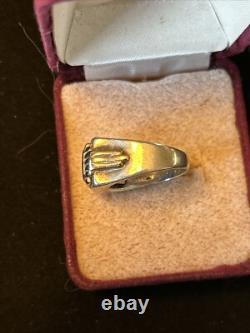 1987 Franklin Mint Sterling 14k Gold Cubic Zirconia Art Deco Style Ring Size 6.5