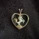 1987 Franklin Mint Sterling Silver + Gold Vermeil Goebel Unicorn Heart Pendant