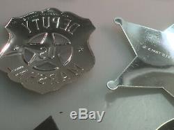 1987 Great Western Lawmen Badges Set 925 Sterling Silver Franklin Mint Badges